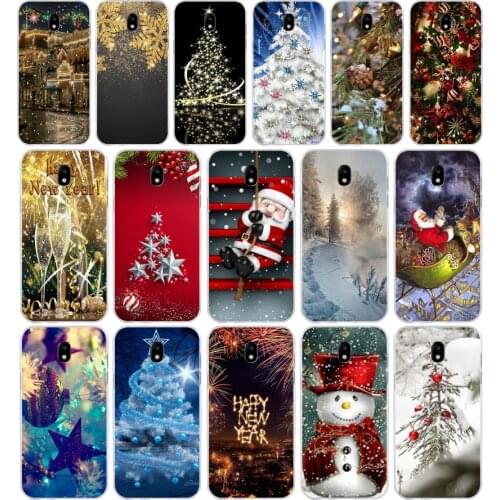 265H happy New Year merry Christmas Soft Silicone Tpu Cover phone Case for Samsung j3 j5 j7 2016 2017 a3 2016 a5 2017 a6 2018