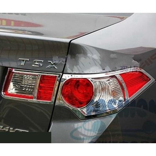 Chrome ABS Rear Tail Light Lamp Cover Trim For 2009-2014 Acura TSX Sedan 4PCS