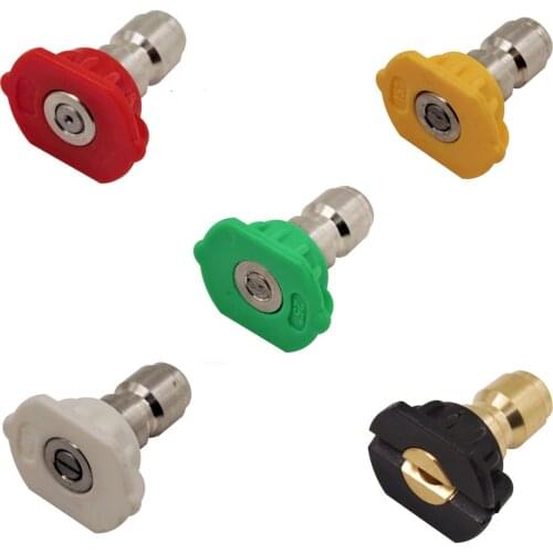 5pcs/Set 1/4" High Pressure Washer Spray Nozzle Quick Connector Car Washing Nozzles Lance Nozzle Washing Car Accessories