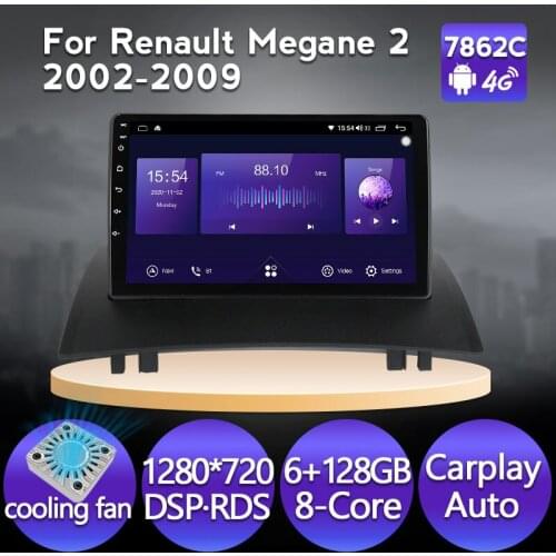 8-Core Android 11 Car Radio For Renault Megane 2 2002-2009 Multimedia Video Player GPS Navigation 2 Din Carplay Auto Head Unit
