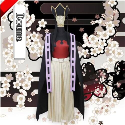 Anime Demon Slayer Cosplay Costumes Douma Uniform Costume for Adult Cape / coat / trousers / Hat Halloween Carnival costumes