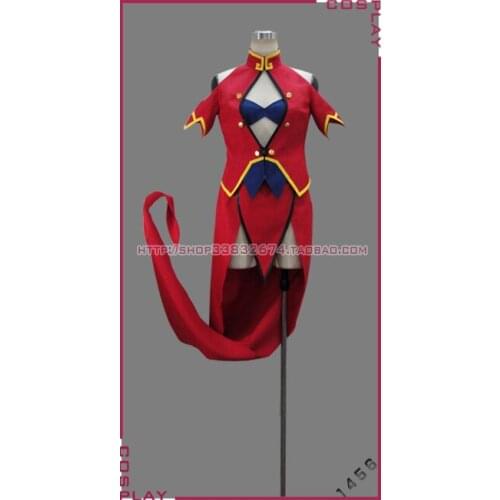 Blazblue Litchi FayeLing Halloween Red Dress Suit Cosplay Costume S002