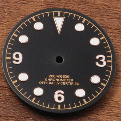 30.5mm Sterile Black Watch Dial Watch Face Fit for 8205/8215 Mingzhu DG2813/3804 automatic movement