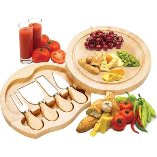 Stainless Steel Wooden Cheese Slicer Cutter Board Bamboo Cutting Board Handle Cheese Knives Fork Shovel Cooking Tool Kitchen