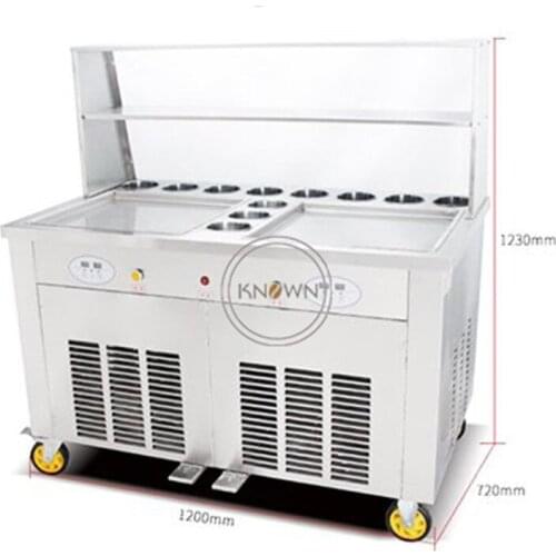 Double pan Thailand Double Pan Stir Fried Ice Cream Machine/ Fried Ice Cream Maker/ Ice Cream Cold Plate
