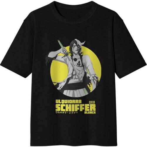 Ulquiorra Schiffer Cifer T-Shirts Men Novelty T Shirt Short Sleeve Bleach Manga Anime Tshirts Cotton Tee Top Clothes
