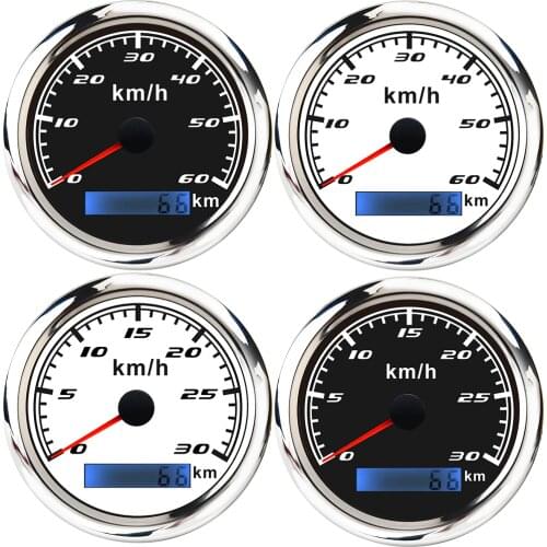GPS Speedometer Odometer 30KMH 60KMH Speed Meter 85MM Gauge with GPS Antenna Waterproof 316 Stainless Steel Speedometers ATV