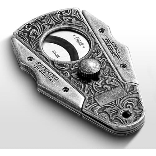 JIFENG Business Super Sharp Cigar Cutter Stainless Steel Cigars Scissors Tobacco Cutting Cigar With Leather Case For COHIBA
