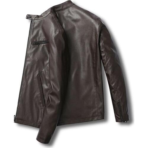 Mens Spring New Brand Casual Faux Leather Jackets Coats Men Autumn Fashion Vintage Outwear Motor Biker Leather Jackets Men New