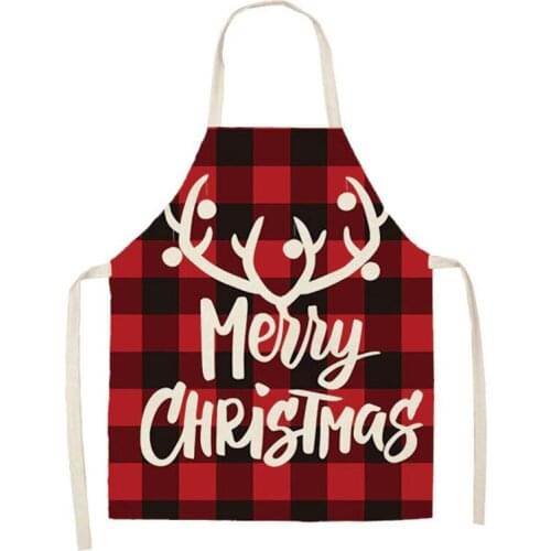 Linen Merry Christmas Apron Christmas Decorations for Home Kitchen Accessories Natal Navidad 2020 New Year Christmas Gifts