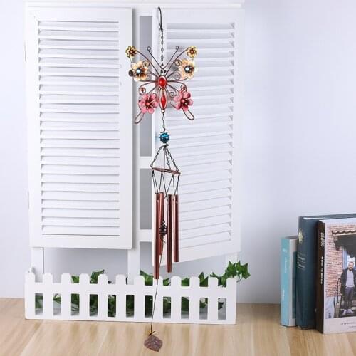 Metal Butterfly Wind Chimes Anti-rust Spray Paint Home Wrought Iron Hanging Ornaments Home Decoration Garden Crafts Pendant