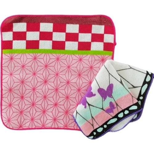 Cosplay Demon Slayer Cute Full-Color Absorbent Towel Blade Cotton Bath Towel Square Scarf Soft Face Towel Childrens Girl Gift