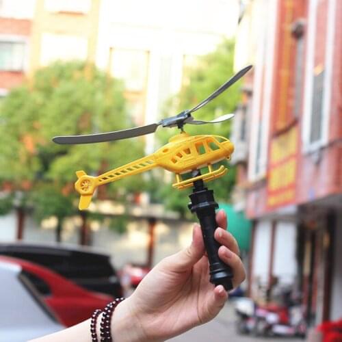 Aviation Model Copter Kids Toys Handle Pull Helicopter Plane Outdoor Toys For Children Aircraft Playing Drone Gifts For Beginner