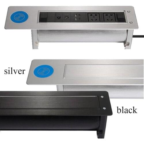 2019 New Rounded thin edge Flip Socket With Wireless phone charging And USB Charging ,Can add UK/EU/USA/AU Power ,And RJ45/RJ11