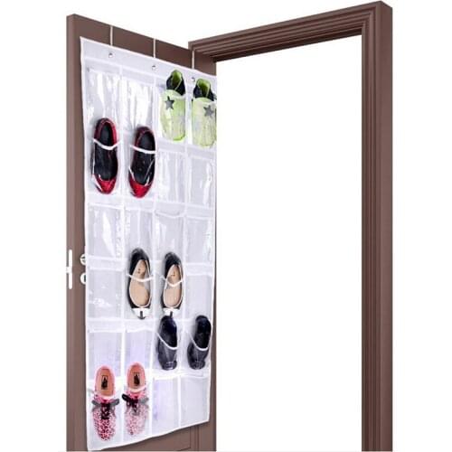 24 Pockets Clear Hanging Shoes Organizer Holder Storage Shoe Rack Hanger Tidy Organizor Baseroom Living Room Storage Bag
