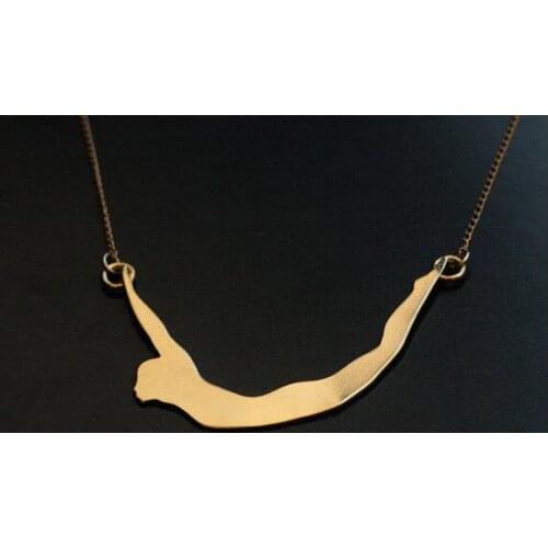 Acrobat Necklace , Man Silhouette Charm , Athletic Pendant , Athletic Jewelry , Gift for Athelets , Sport Jewelry , Circus