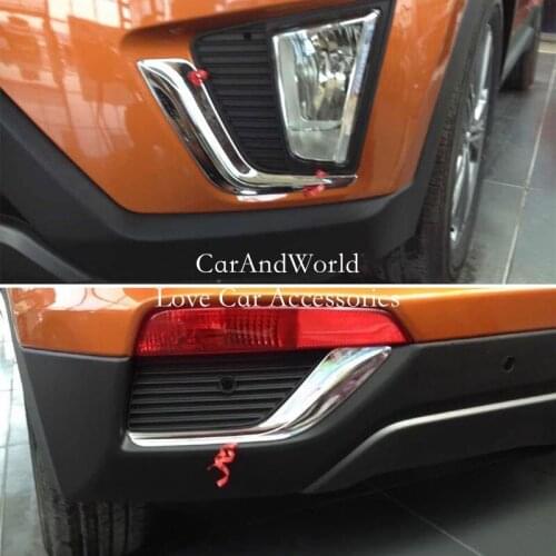 For 2015-2018 HYUNDAI ix25 Creta Front Rear Fog Light Tail Lamp Panel Exterior Decorate Cover ABS Chrome Car-Styling Accessories