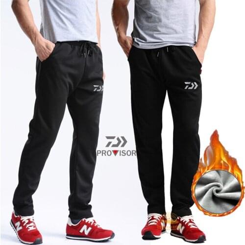Winter DAIWA Fishing Pants Outdoor Mens New Style Plus Velvet Warm Sports Fishing Pants Leisure Loose Fishing Trousers