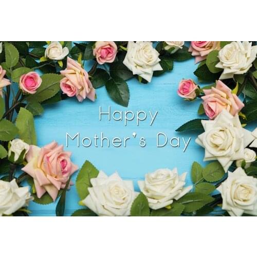 Blue Mothers day background photo vinyl rose wooden photography backdrops for photographer studio accessories fotografia lv-154