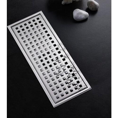 30x11cm 304 Stainless Steel Linear Deodorant Long Floor Drain Bathroom Invisible Shower Floor Drain Drawing