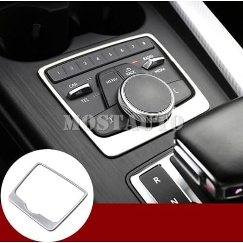 For Audi A4 B9 Inner Center Console Multimedia Button Frame Trim Cover 2016-2020 1pcs Car Accessories Interior Car Decor