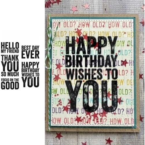 HELLO MY FRIEND HAPPY Cutting Dies and Stamps Scrapbook Diary Decoration Stencil Embossing Template DIY Greeting Card Albums