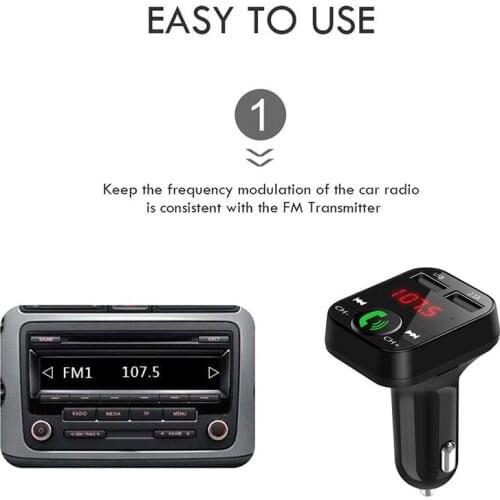 1pc 8*5*3.7cm Car MP3 Player User Manual Kit Handsfree Wireless Bluetooth FM Transmitter MP3 Player USB2.0 Charger
