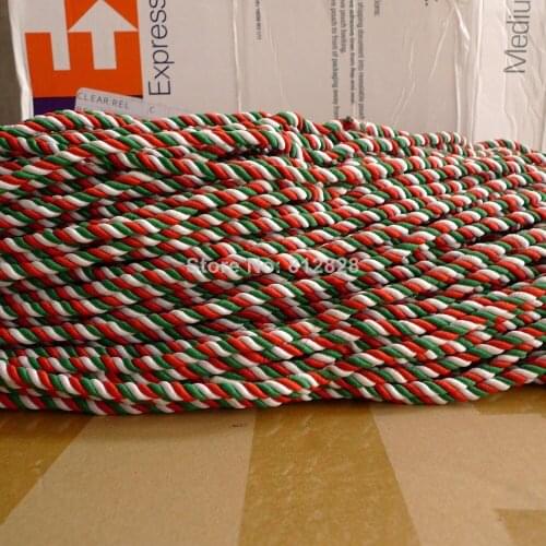 100 Meters 5mm Red White Green Mix Color Decorative Polyester Twisted Rope 20 Colors Available