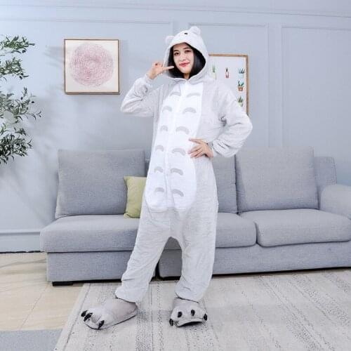 2020 cartoo conjoined home clothes Family Matching Outfits thickened flannel pajamas for women winter sleepwear Cosplay Costume