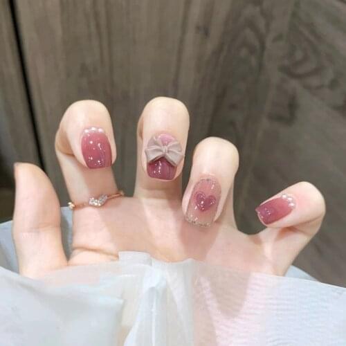 24pcs French Jelly Grapes Wear Long Paragraph Fashion Manicure Patch False Nails Save Time Wearable Nail Patch WH998