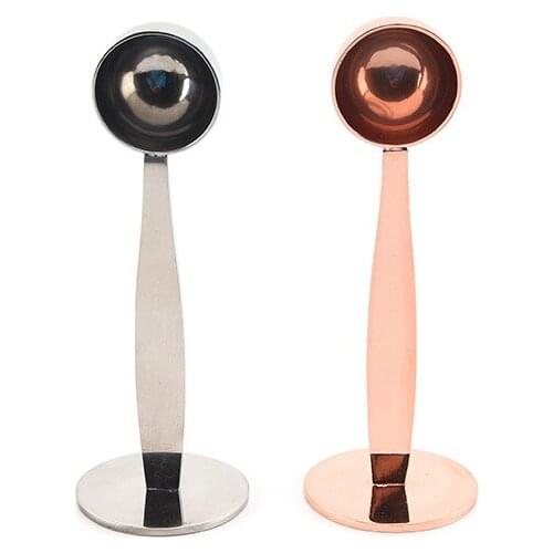 50Pcs 2 in1 Stand Coffee Measure Spoon Espresso Stainless Steel Coffee Scoop Measuring and Tamping Coffee Spoon