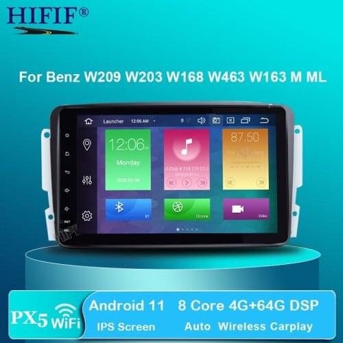 8" DSP IPS SCREEN Android 11 2 DIN Car DVD player For Benz CLK W209 W203 W168 W208 W463 W170 Vaneo Viano Vito E210 C208 GPS PC