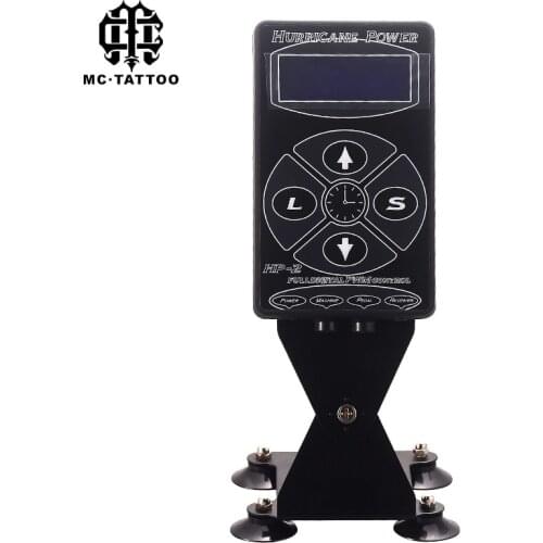 Professional Black Tattoo Power Supply Unit Hurricane Digital DUALLCD LCD HP-2 For Tattoo Machine Free Shipping