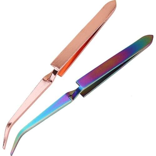 Nail Art Gel Picking Tweezers Tool Rhinestones Gems Eyelash Gel Shaping Pinch Anti-static DIY Nail Art Clip Manicure Tool