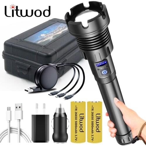 XHP90.2 4-core Led Flashlight Power Bank Function Torch Usb Rechargeable 18650 or 26650 Battery Zoom XHP70.2 Aluminum Lantern