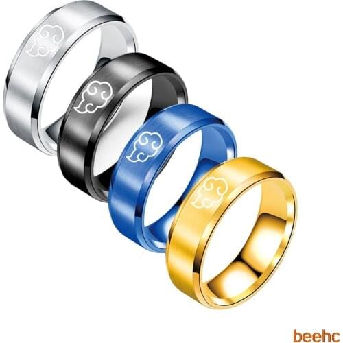 Anime red cloud stainless steel rings for women men fashion finger rings charm jewelry Punk Ring cosplay Resistance Fade color