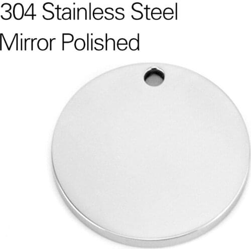 Stainless Steel Blank Circle Charm Pendant For Jewelry Making 15/20/25/30/35mm Round Metal Tags Mirror Polish Wholesale 50pcs