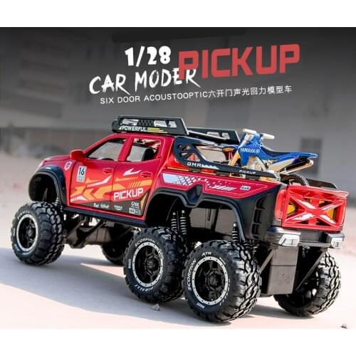 1/28 Benz X-Class Exy 6*6 Big Tyre Pickup Alloy Car Model Diecasts Metal Simulation Refit Off-road Vehicles Car Model Kids Gift