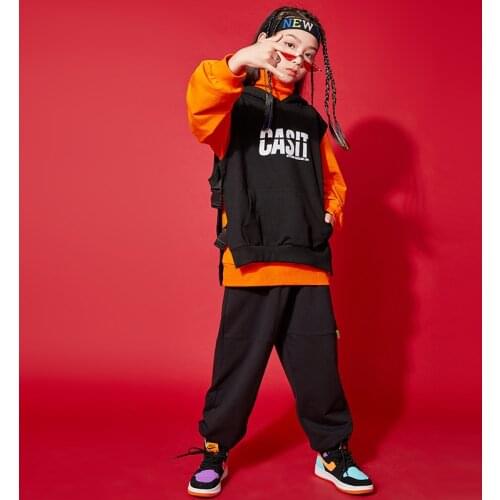 Teenage Boys Streetwear Clothing Set 3 Piece Girls Hip Hop Sports Suits Loose O-neck Tops + Hooded Vest + Pants Black Sport Suit
