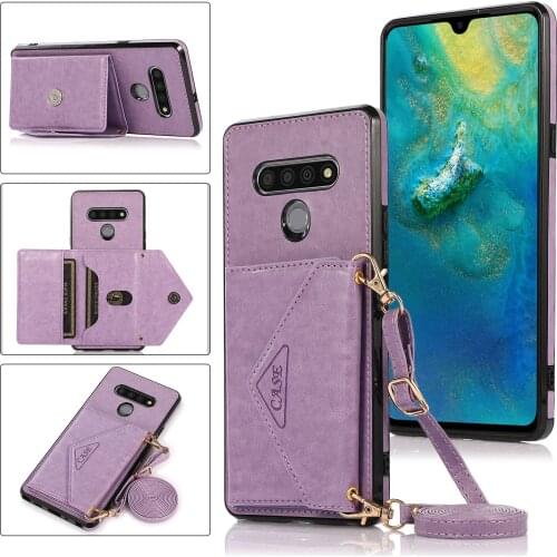 Crossbody Wallet Leather Back Flip Phone Case For LG Stylo6 Card Slots Cover Kickstand Cellphone Shell
