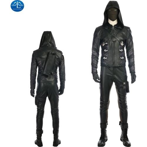 ManLuYunXiao Green Arrow Cosplay Prometheus Quentin Lance Costume Leather Halloween Outfit Full Set Mens Jacket Custom Made
