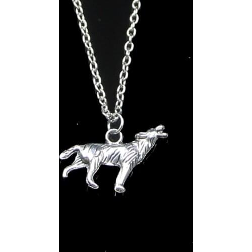 Fashion 26*20mm Howling Wolf Pendant Necklace Link Chain For Female Choker Necklace Creative Jewelry party Gift