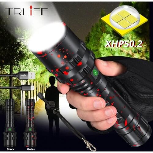 Powerful XHP50.2 LED Flashlight Xlamp Aluminum Hunting L2 Waterproof 5Modes Torch Light Lanterna By 18650 26650 Battery for Hunt