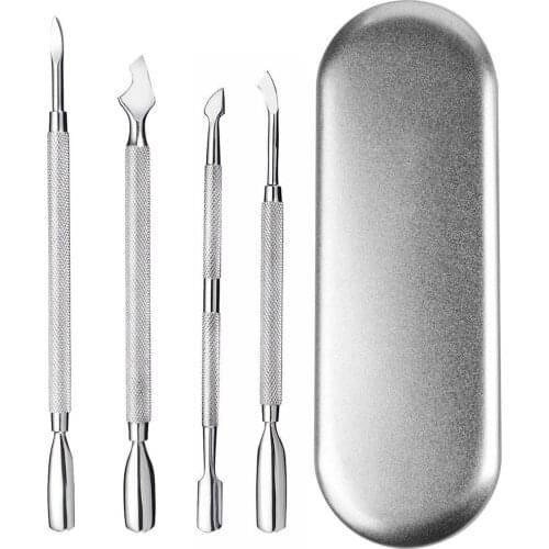 Cuticle Pusher Set Double End Nail Cuticle Remover Tool Stainless Steel Manicure Pedicure Kit Nail Art Remover Tools