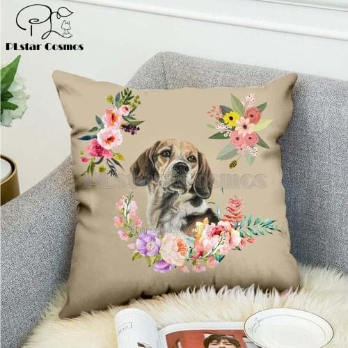 Pet dog flower puppy Nordic short plush Pillow Case Polyester Decorative Throw Pillow Cover Square style-8