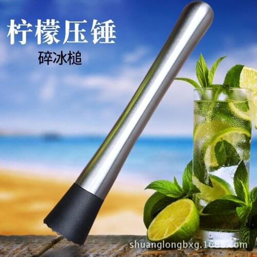 New 304 Stainless Steel Popsicle Cocktail Ice Crusher Lemon Juice Hammer Popsicle Bar Supplies Cocktail Stirrer