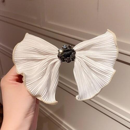 Korean Lace Hair Ties for Women Ponytail Head Rope Lady Black Big Bow Hairpin