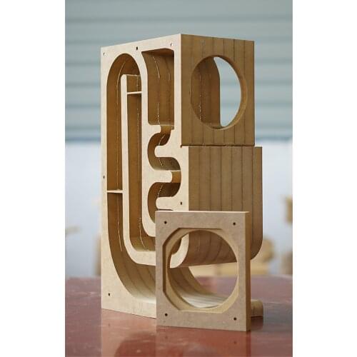 K-004 customized 3 inch/4 inch full frequency labyrinth speaker empty box box bluetooth bookshelf hifi bile machine