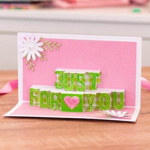 Panalisacraft 3D sentiment just for you Metal Cutting Dies for DIY Scrapbooking/Card Making/Kids Fun Decoration Supplies