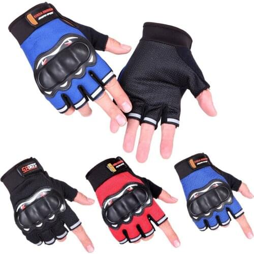 Off-road Fitness Cycling Motorcycle Half-finger Cycling Gloves Hard Shell Hand Guard Tactical Anti-skid Motorcycle Gloves
